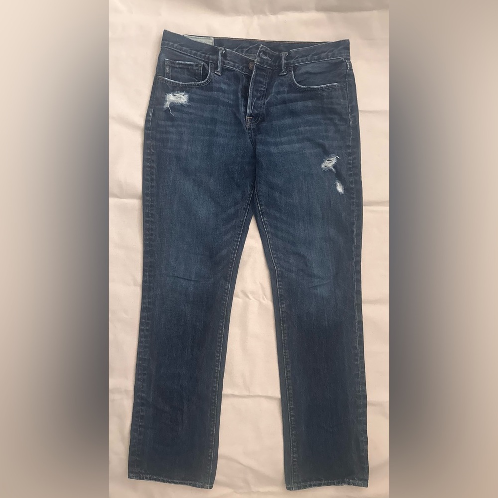 Vintage Abercrombie & Fitch Jeans Men’s 33 Distressed Button Fly Slim Straight